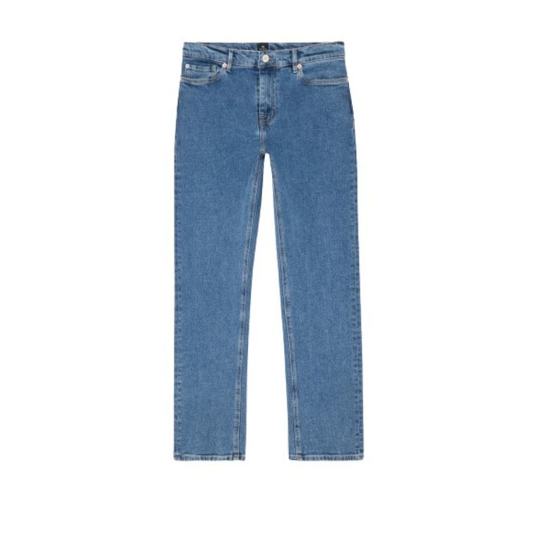 Ciemnoniebieskie Straight Fit Jeans z naszywką Happy Logo PS By Paul Smith