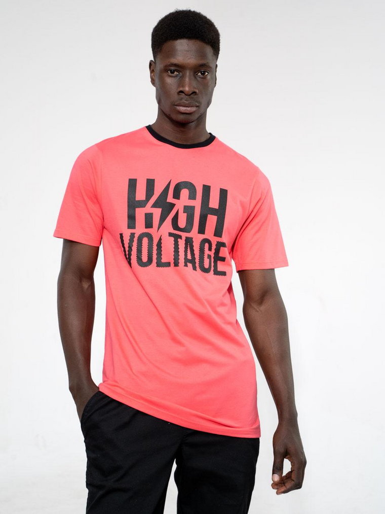 Koszulka Z Krótkim Rękawem Męska Różowa Young Almighty High Voltage
