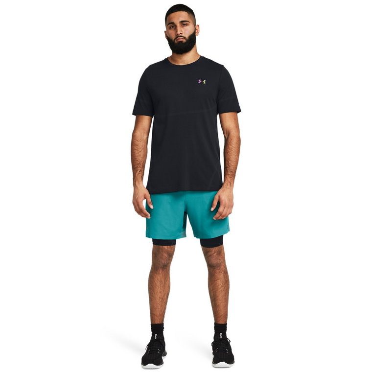 Męskie spodenki treningowe Under Armour UA Vanish Woven 2in1 Shorts - turkusowe