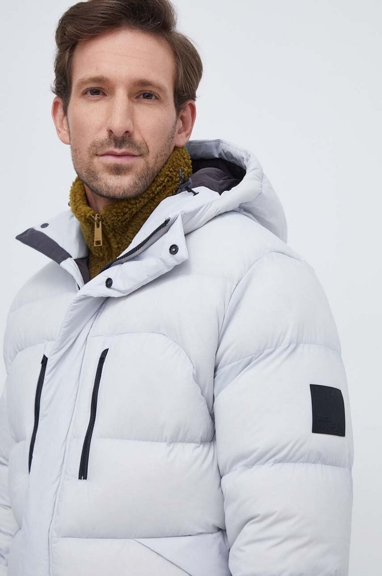 Jack Wolfskin kurtka puchowa Roemertor męska kolor szary zimowa 1207421