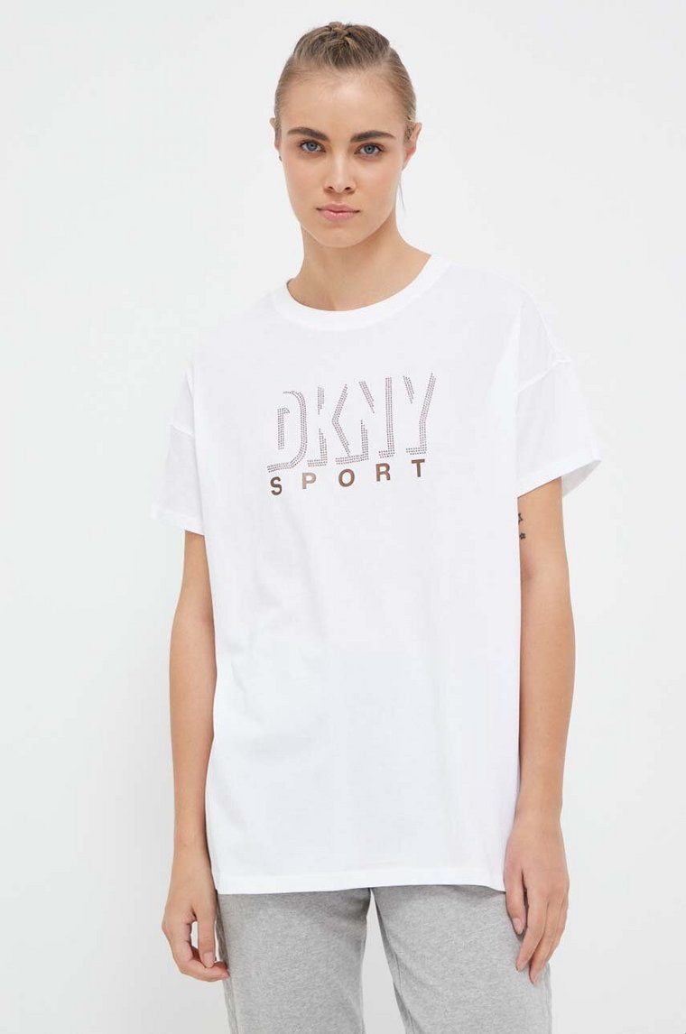 Dkny t-shirt bawełniany kolor biały