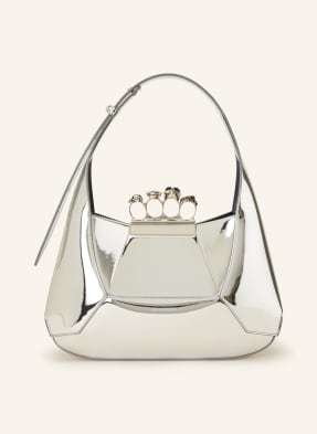 Alexander Mcqueen Torebka The Jewelled Hobo Z Saszetką silber