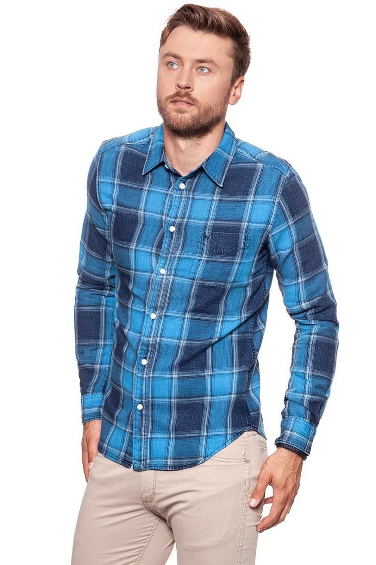 Wrangler, Koszula męska, Ls 1Pkt Shirt Directoire Blue W5953Stkl, rozmiar M