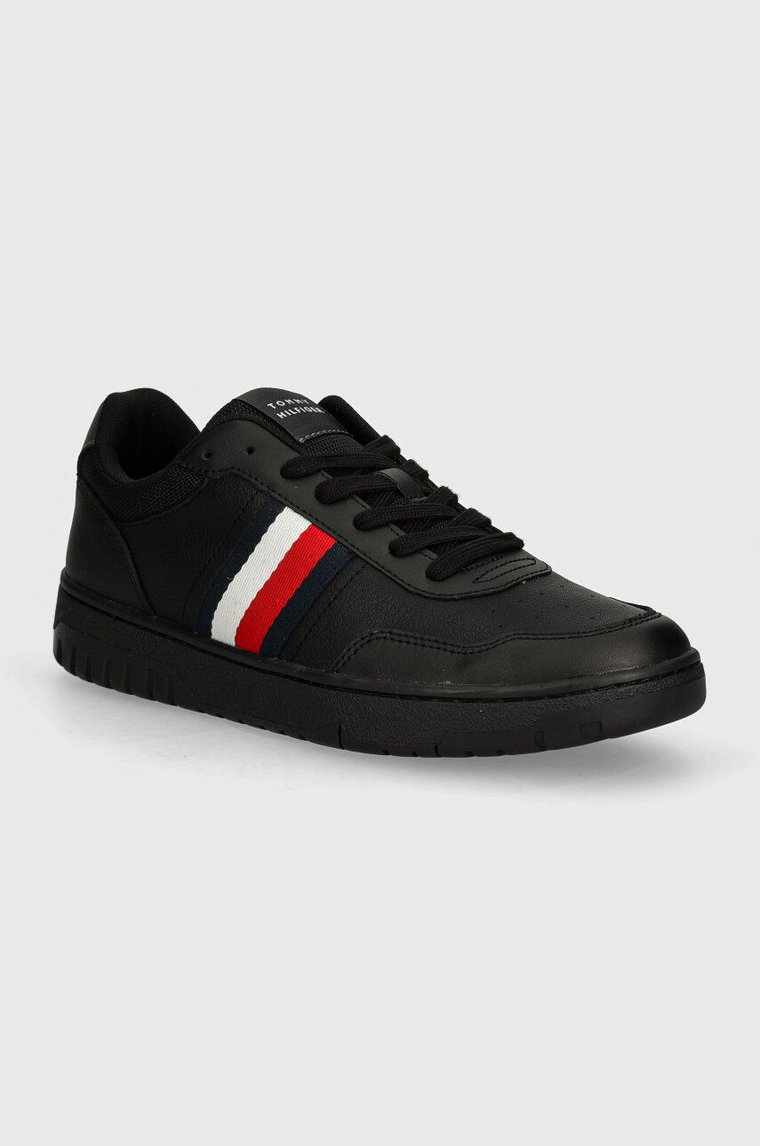 Tommy Hilfiger sneakersy skórzane TH BASKET CORE LITE kolor czarny FM0FM05116