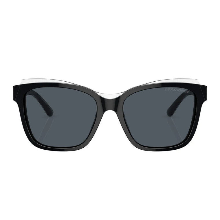 Kryształowe Czarne Okulary Kocie Oczy Emporio Armani