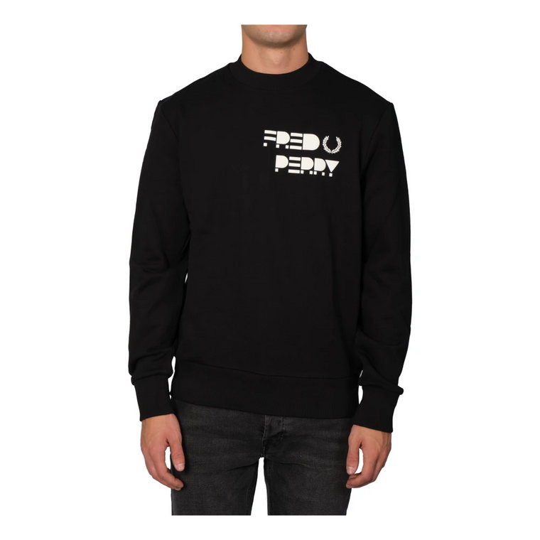 Czarny Sweter Męski z Logo Freddy Perry Fred Perry
