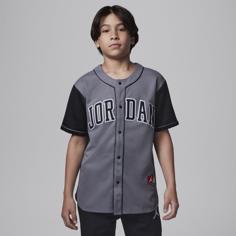 Koszulka do baseballu dla dużych dzieci Jordan - Biel