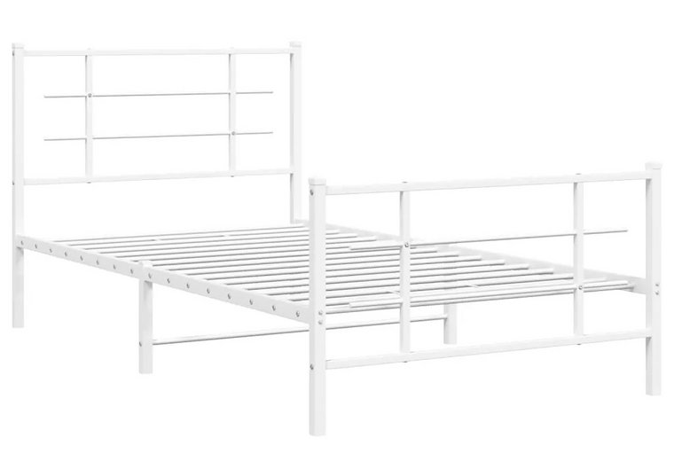 Białe metalowe łóżko w stylu industrialnym 100x200 cm - Estris