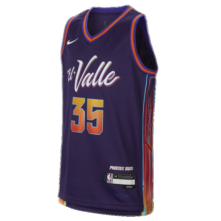Koszulka dla dużych dzieci Nike Dri-FIT NBA Swingman Kevin Durant Phoenix Suns City Edition 2023/24 - Fiolet