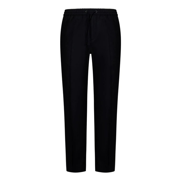 Czarne Wełniane Spodnie z Elastycznym Pasem Calvin Klein