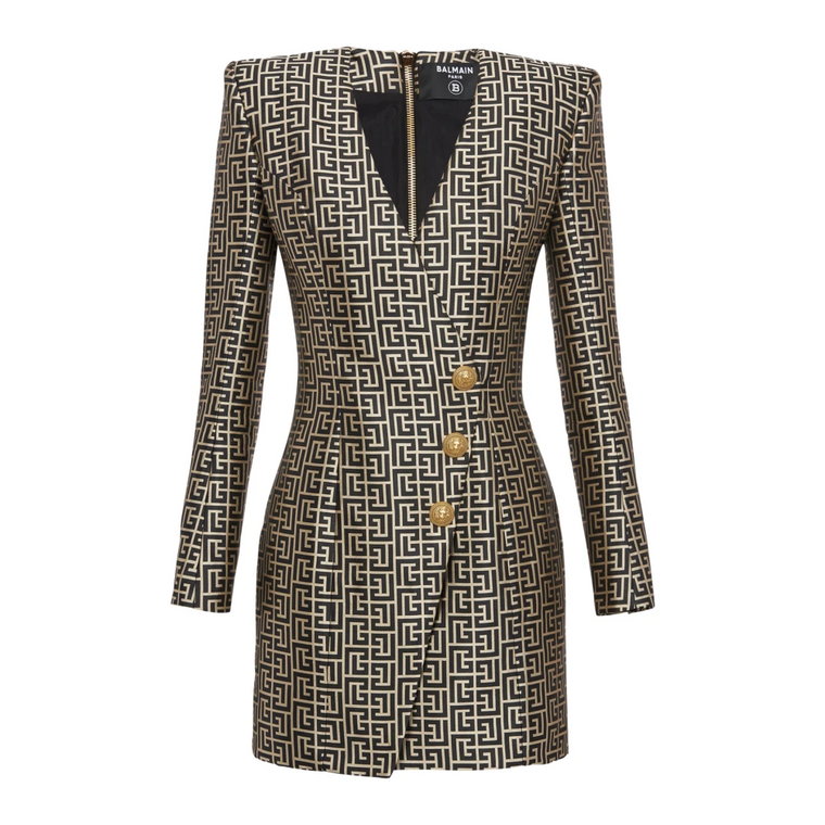 Monogrammed jacquard dress Balmain