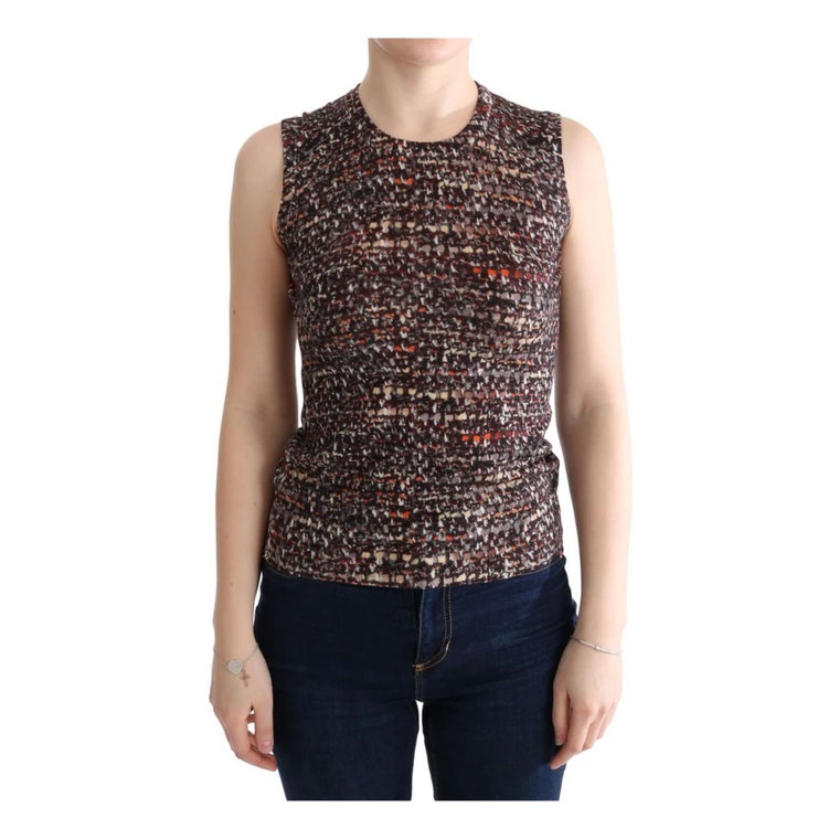 Multicolor Print Knit Top Wool T-shirt Dolce & Gabbana
