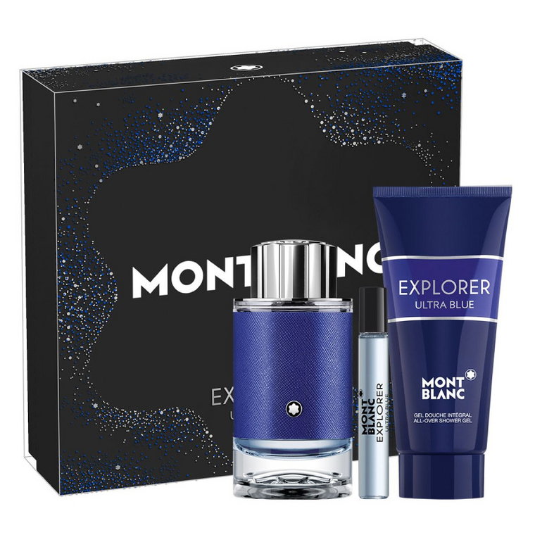 Zestaw Montblanc Explorer Ultra Blue woda perfumowana 100 ml + żel pod prysznic 100 ml + Edp 7.5 ml (3386460139359). Perfumy męskie