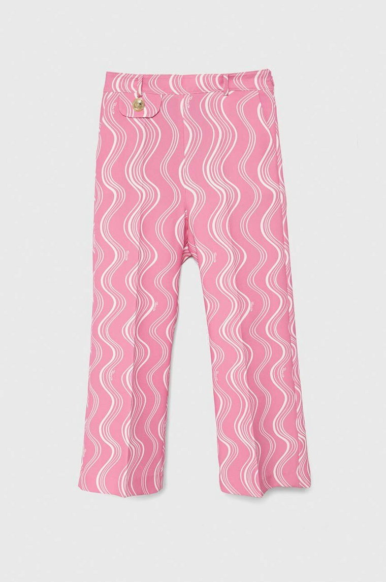 Pinko Up spodnie dziecięce kolor różowy wzorzyste