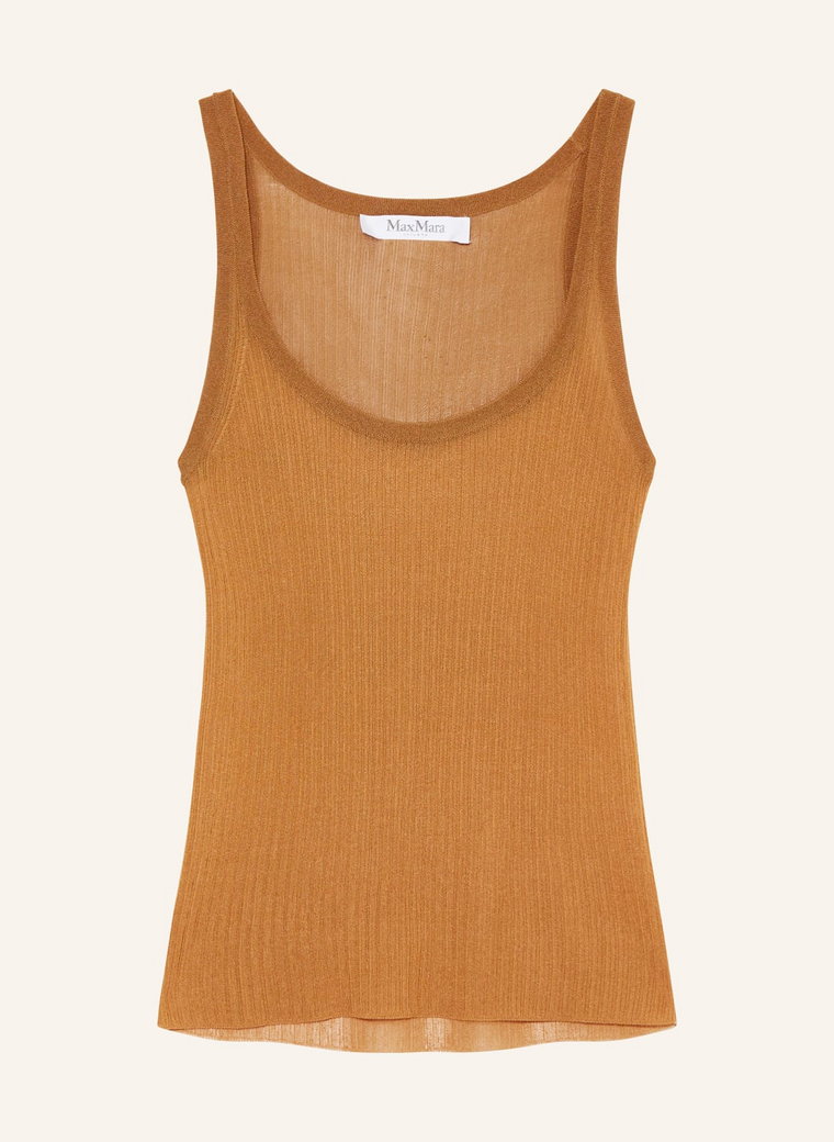 Max Mara Top Z Jedwabiu Bastia braun