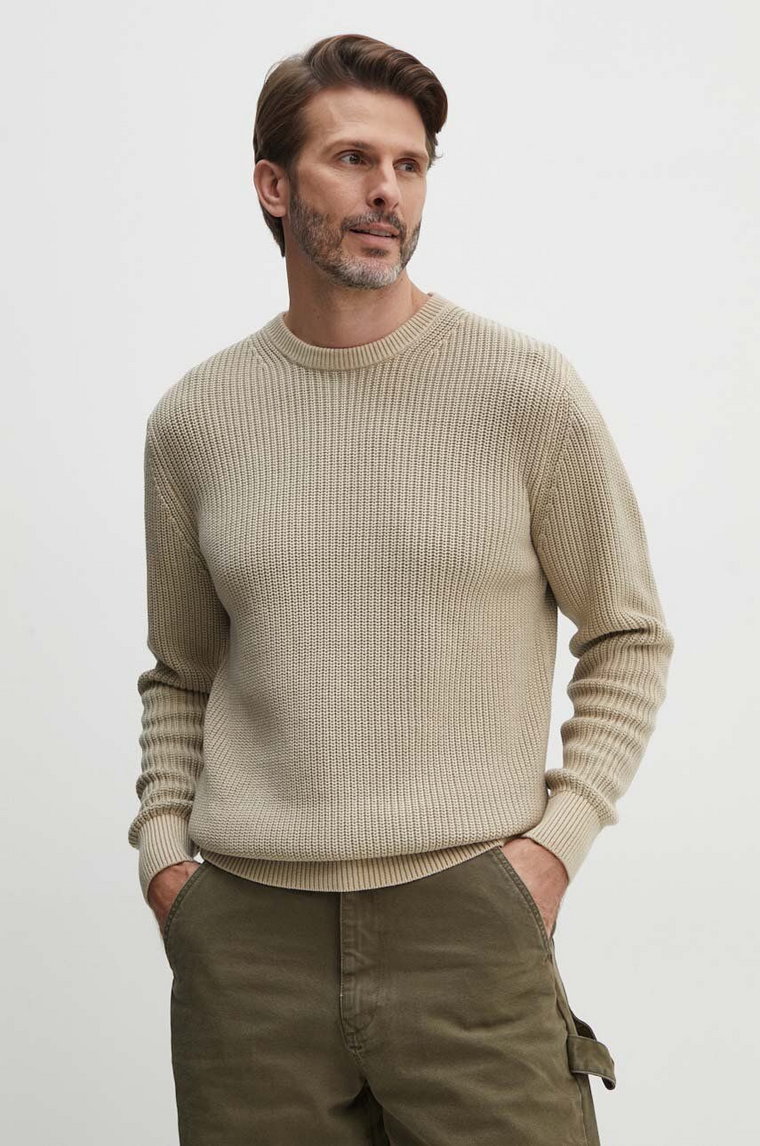 Guess sweter bawełniany DELMAR kolor brązowy  M4YR11 Z3421