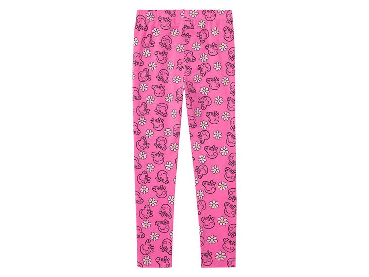 Legginsy dziecięce z postaciami z bajek, 2 pary (98/104, Wzór Świnka Peppa antracytowy/różowy)