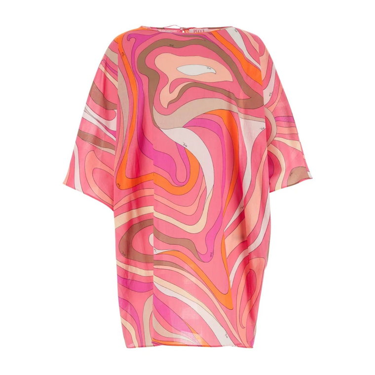 Wzorzysta bawełniana kaftan - Stylowy i wygodny Emilio Pucci