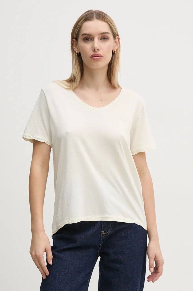 Pepe Jeans t-shirt FABIANA damski kolor beżowy PL505953