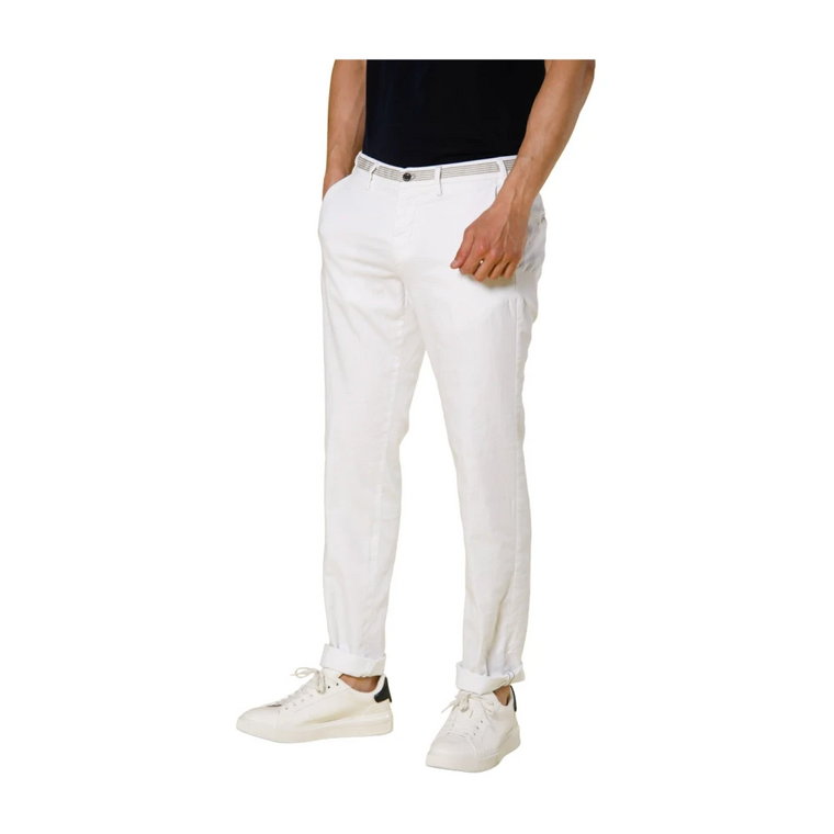 Slim Fit Białe Spodnie Chino Jogger Mason's