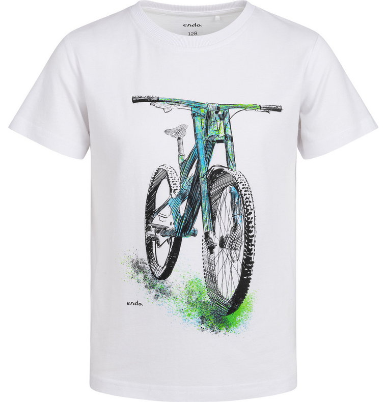 T-shirt Koszulka dziecięca chłopięca 140 Bawełna MTB Bmx Rower Biały Endo