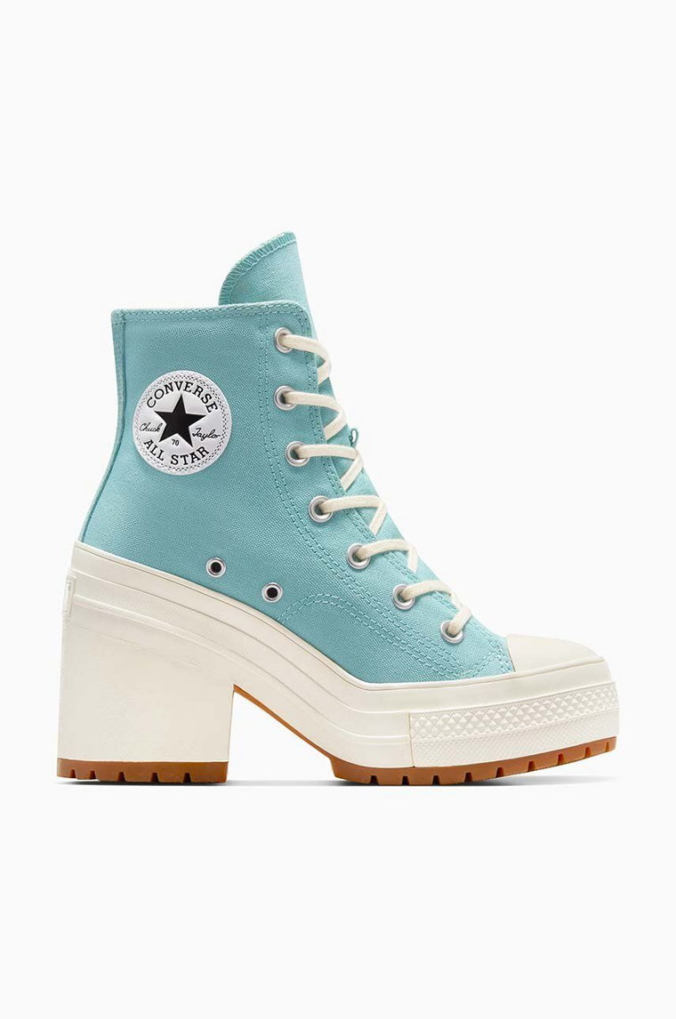 Converse trampki Chuck 70 De Luxe Heel Platform kolor turkusowy A08279C