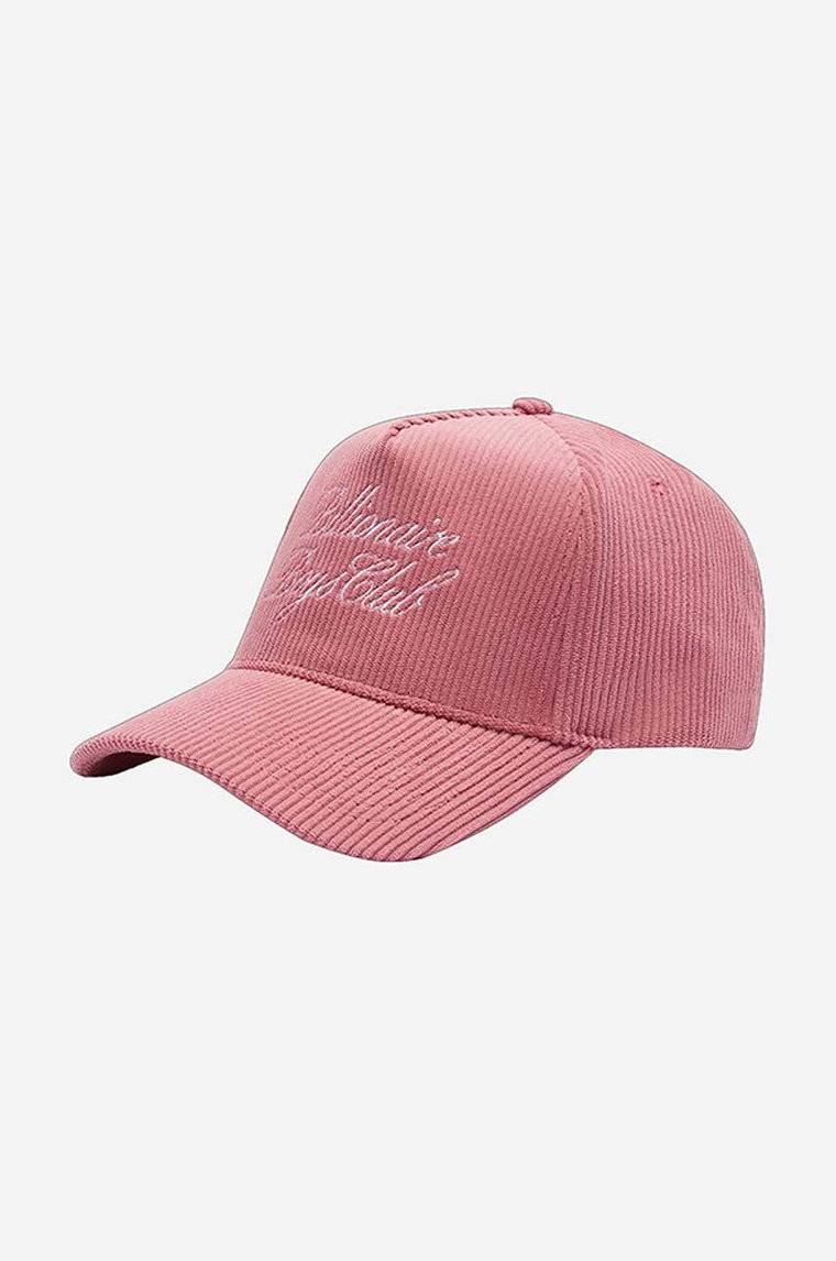 Billionaire Boys Club czapka z daszkiem Corduroy Cap B22241 PINK kolor różowy z aplikacją B22241-GREY