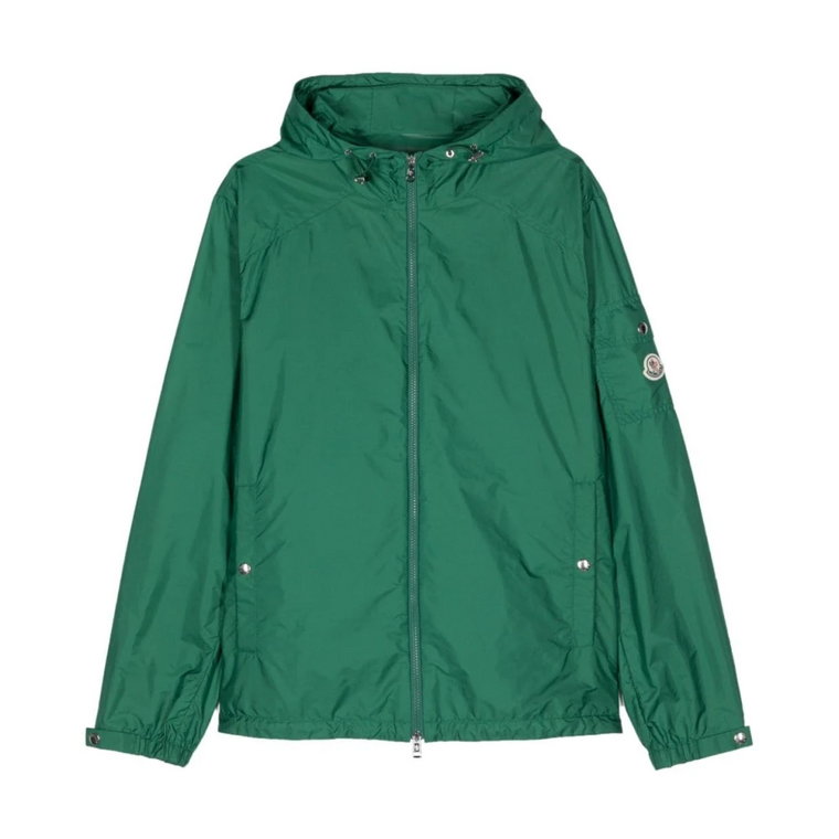 Zielony Płaszcz z Kapturem Stylowy Design Moncler