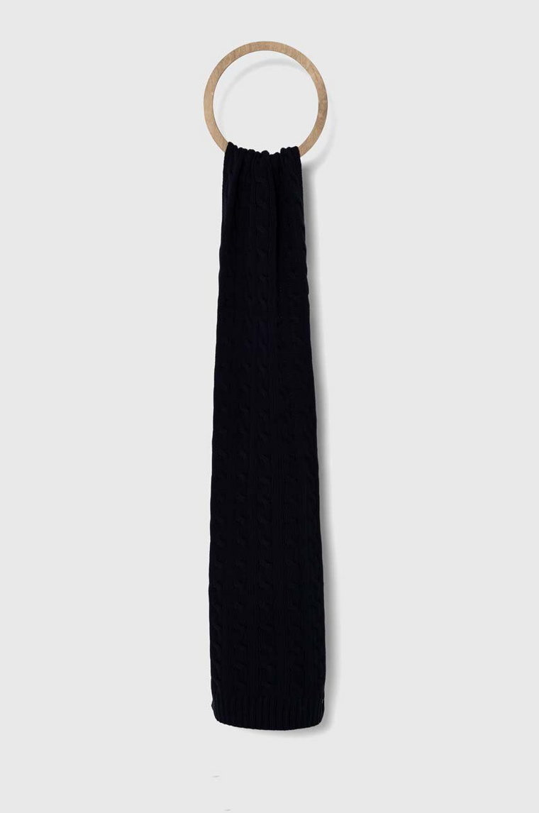 Polo Ralph Lauren szalik bawełniany kolor niebieski gładki 455954638