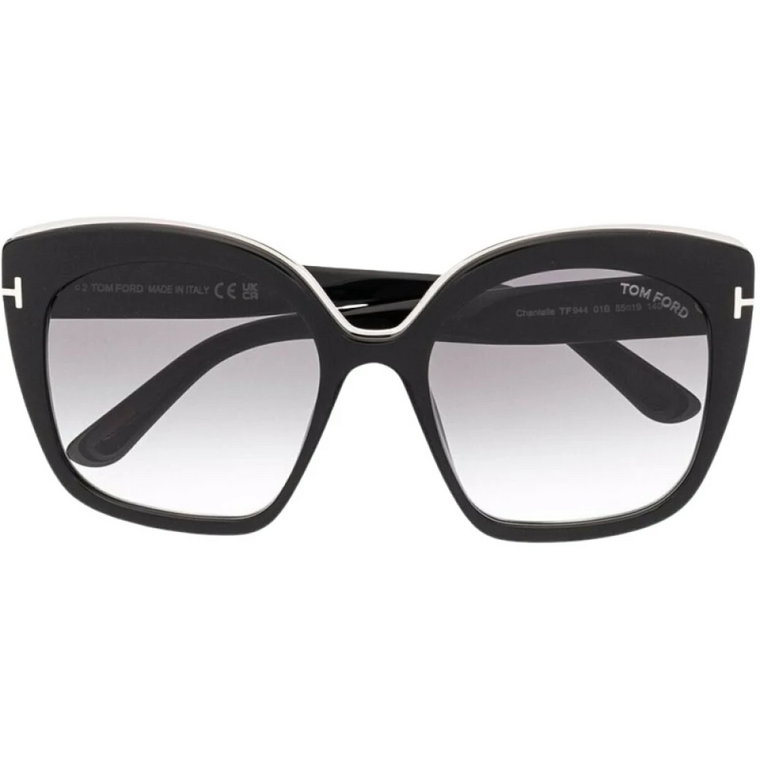 Czarne okulary przeciwsłoneczne, kształt okrągły/owalny Tom Ford
