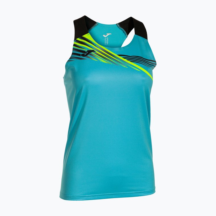 Tank top do biegania damski Joma Elite X fluor turquoise/black