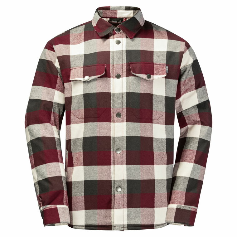 Męska koszula Jack Wolfskin FELSENWEG INS SHIRT M cordovan red checks - S