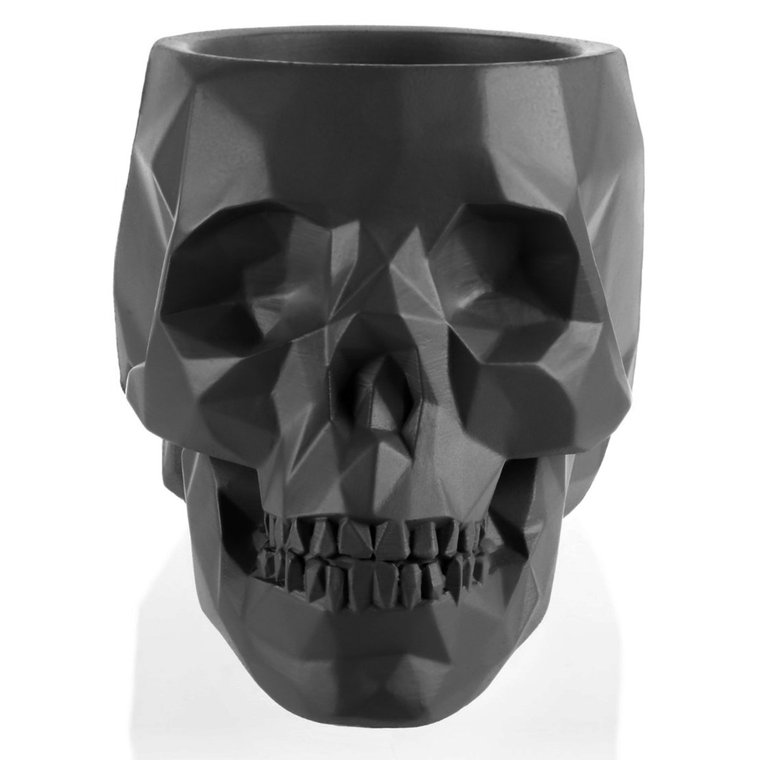 Donica Skull Low-Poly Black Matt Poli  11 Cm