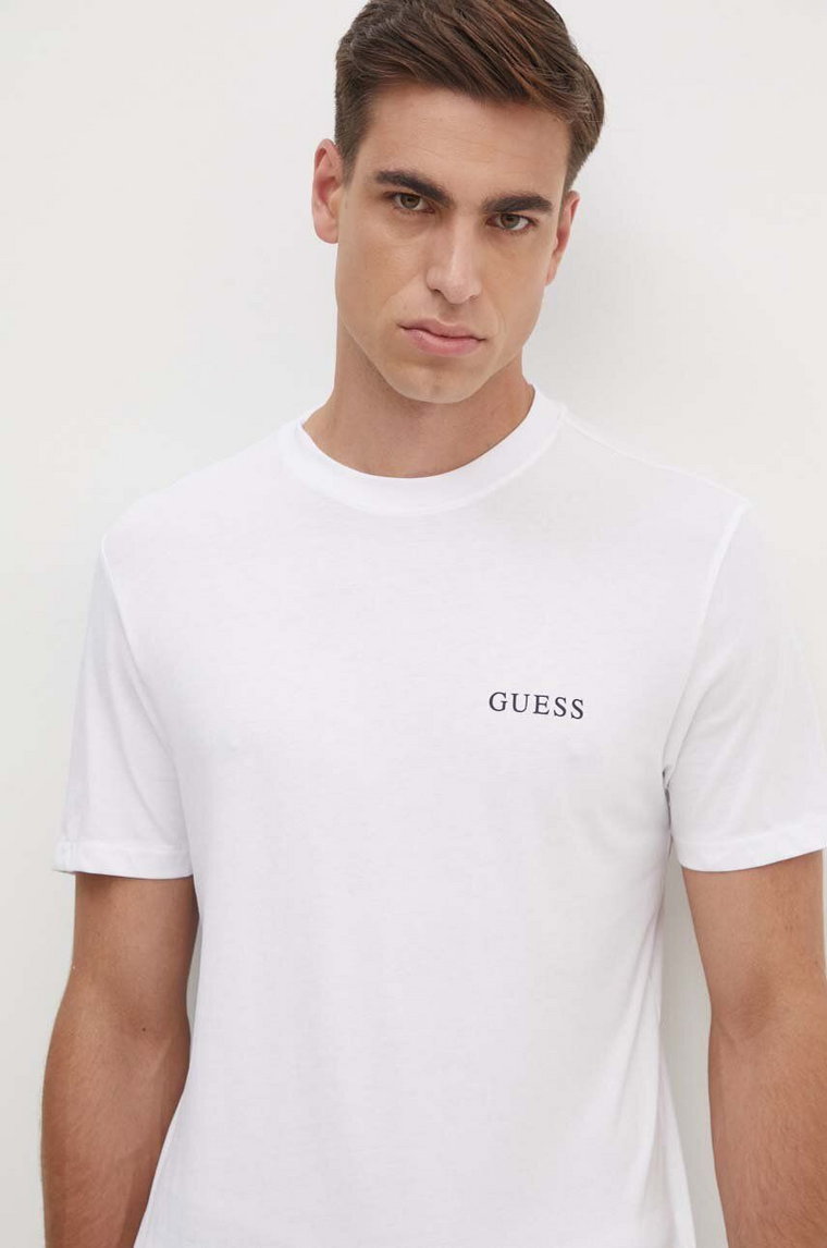 Guess t-shirt bawełniany 3-pack męski kolor biały z nadrukiem U4YG52 KCAM1