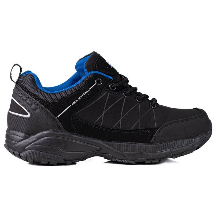 Buty trekkingowe damskie DK Waterproof czarno niebieskie czarne