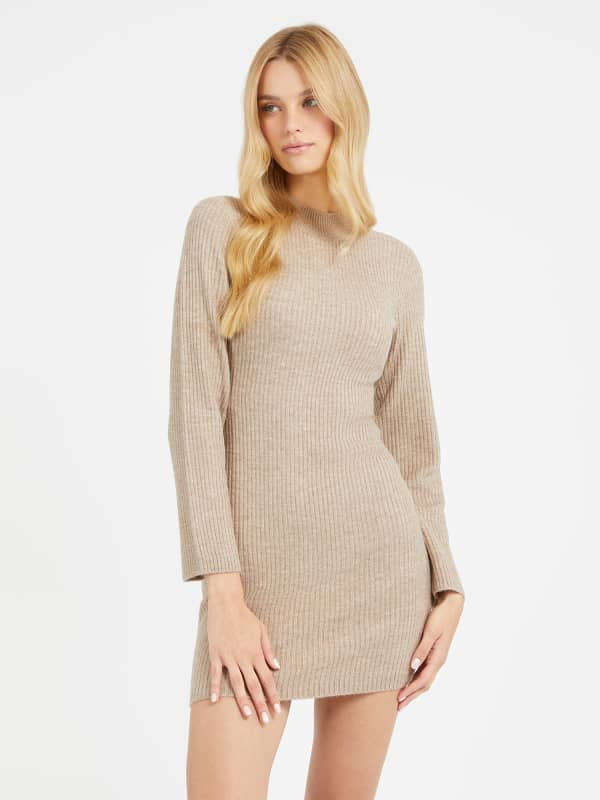 Swetrowa Sukienka Mini Fason Bodycon