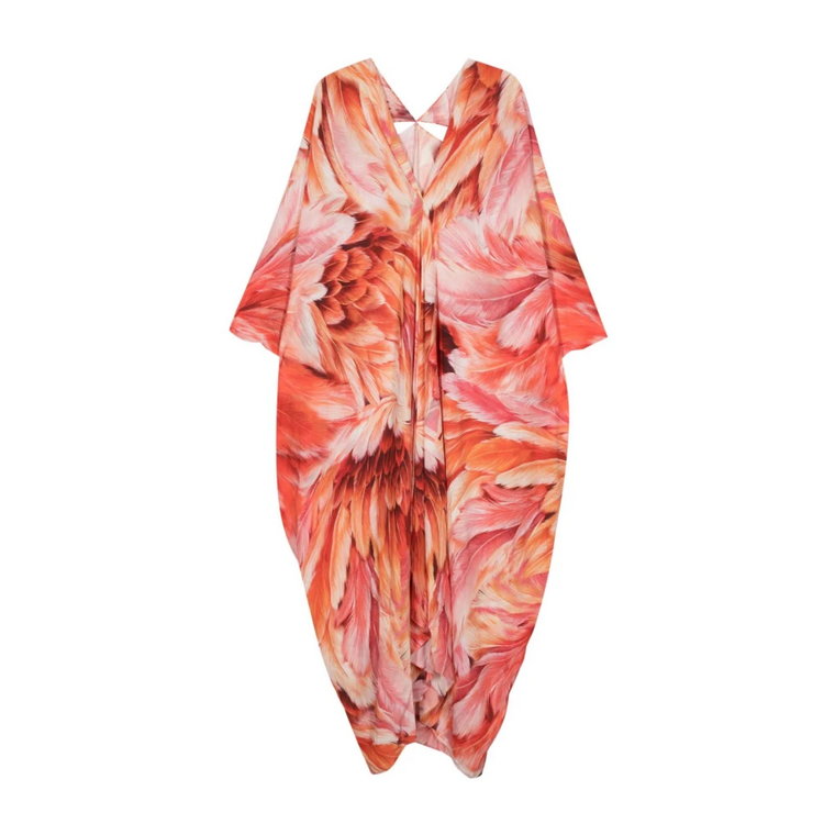 Pomarańczowa Sukienka Kolekcja Roberto Cavalli