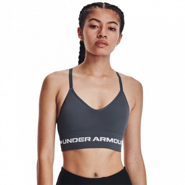 Biustonosz treningowy UNDER ARMOUR UA Seamless Low Long Bra - grafitowy