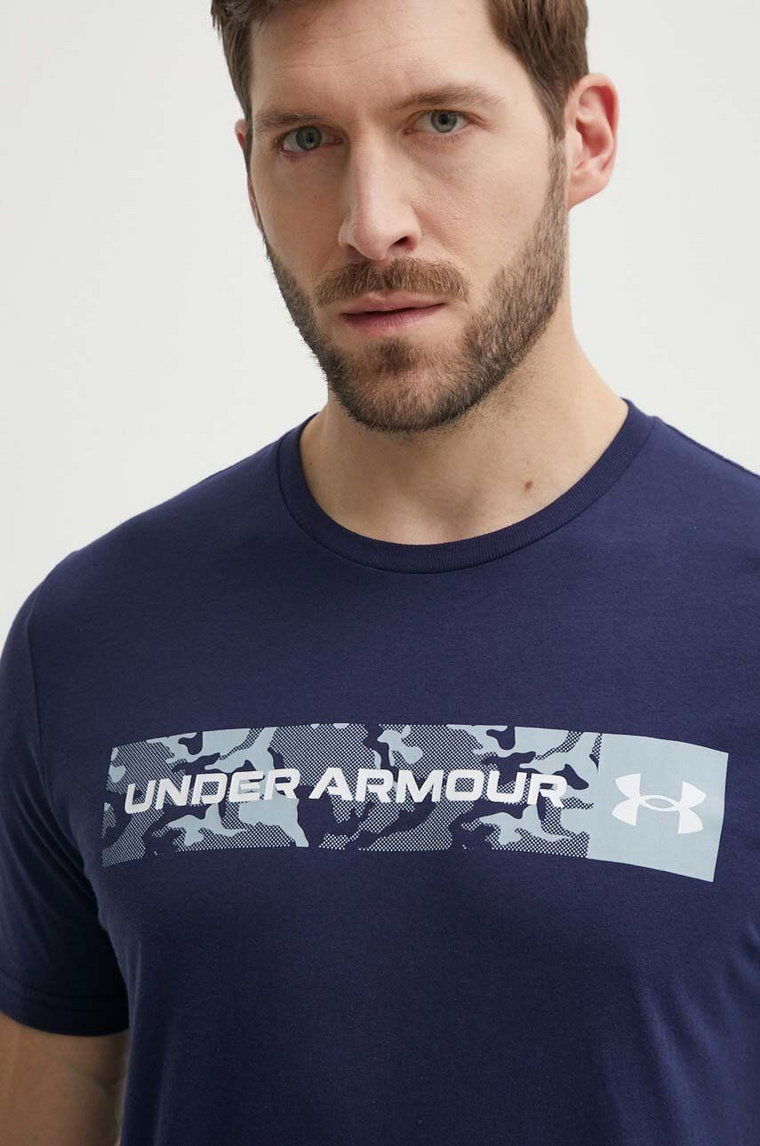 Under Armour t-shirt męski kolor granatowy z nadrukiem 1376830