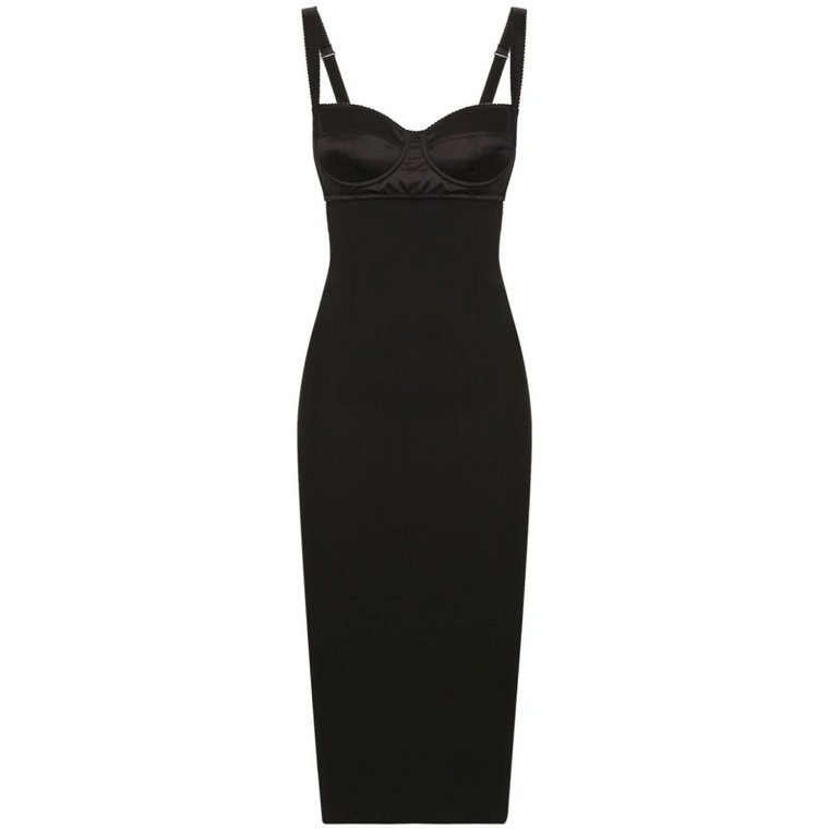 Czarna Sukienka z Dekoltem Bustier i Otwartym Tyłem Dolce & Gabbana