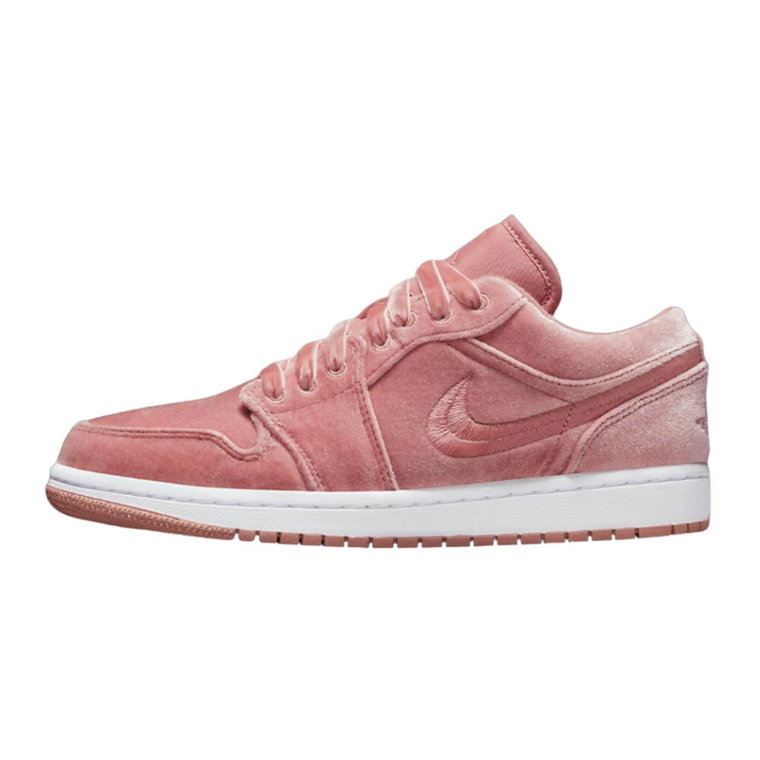 Różowe Niskie Sneakersy z Weluru Jordan