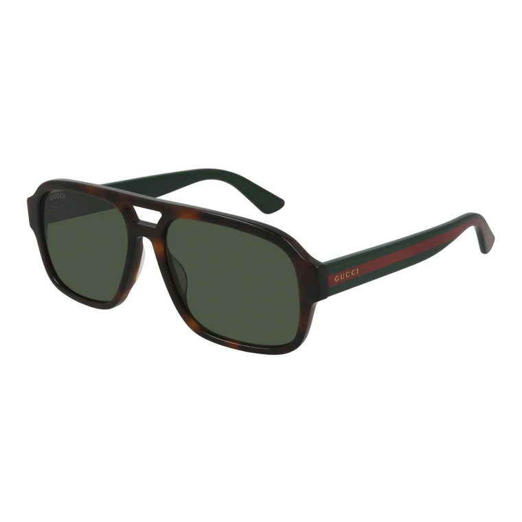 Stylowe okulary przeciwsłoneczne w Dark Havana/Green Gucci