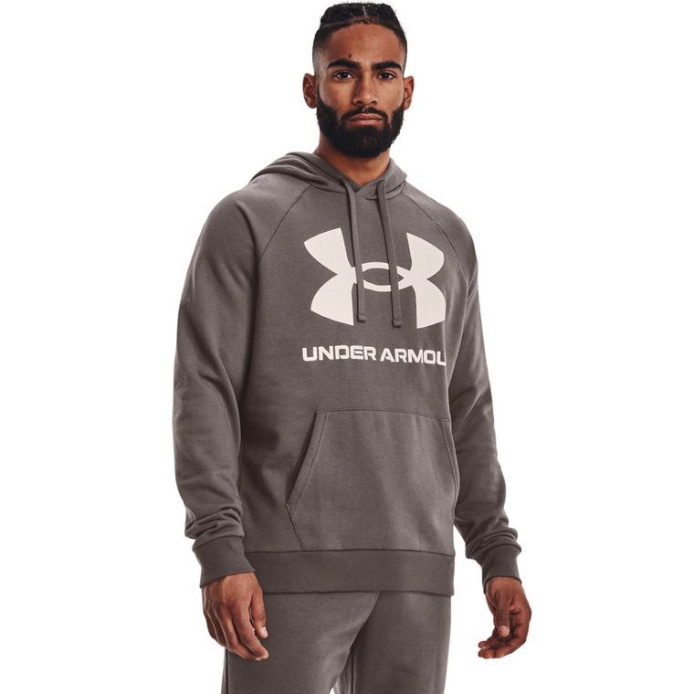 Męska bluza dresowa  nierozpinana z kapturem UNDER ARMOUR UA Rival Fleece Big Logo HD - szara