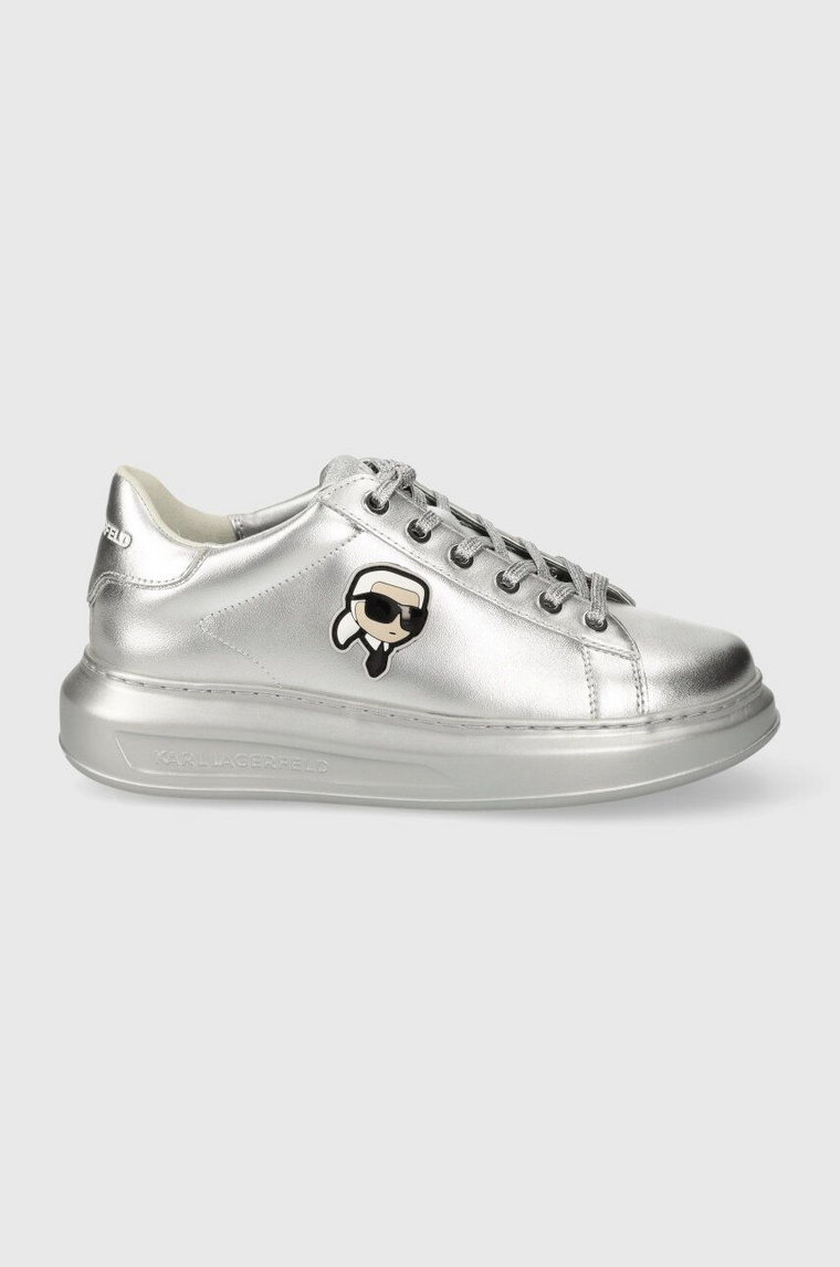 Karl Lagerfeld sneakersy skórzane KAPRI kolor srebrny KL62531M