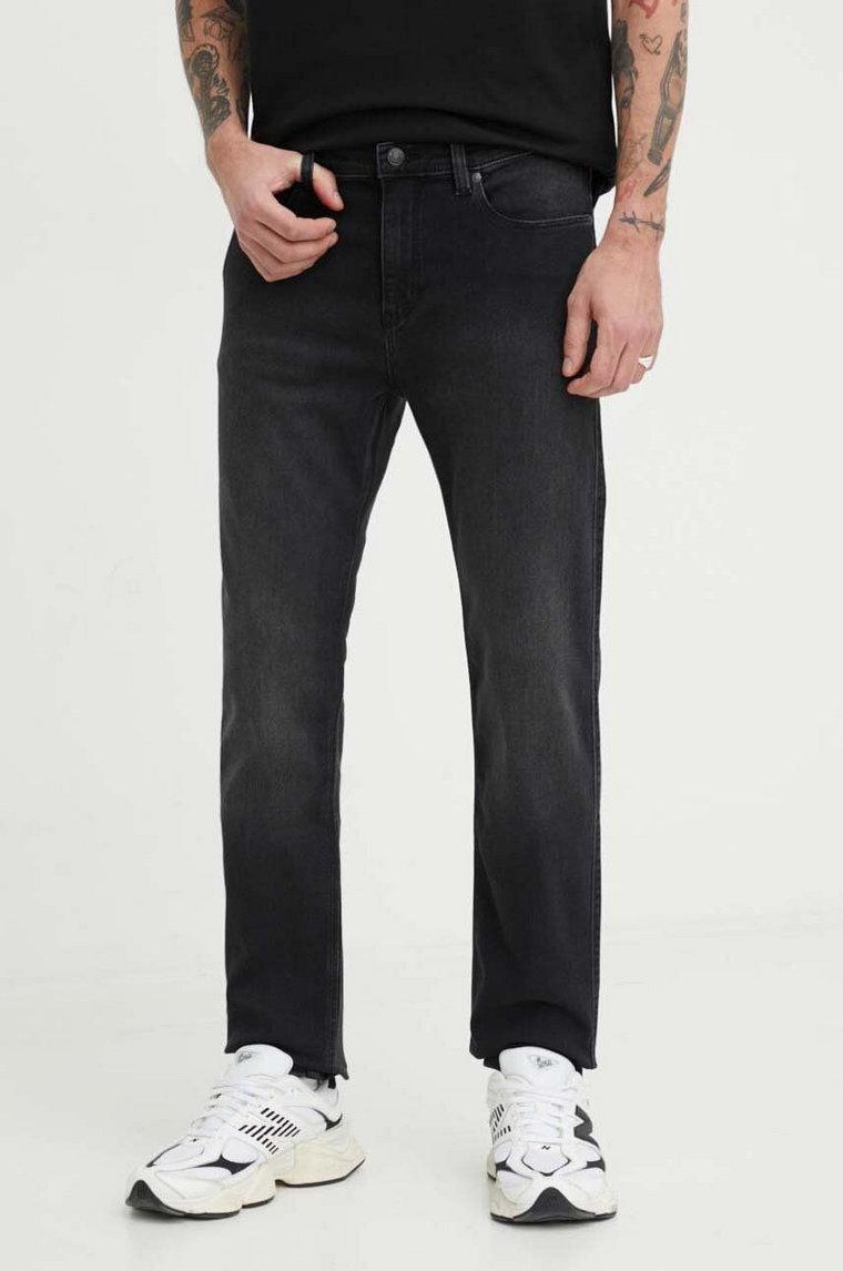 HUGO jeansy męskie kolor czarny 50507857