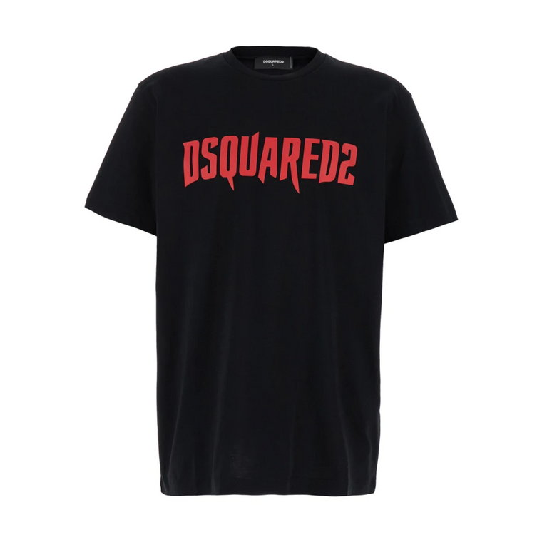 Czarna T-shirt Polos z nadrukiem klonu Dsquared2