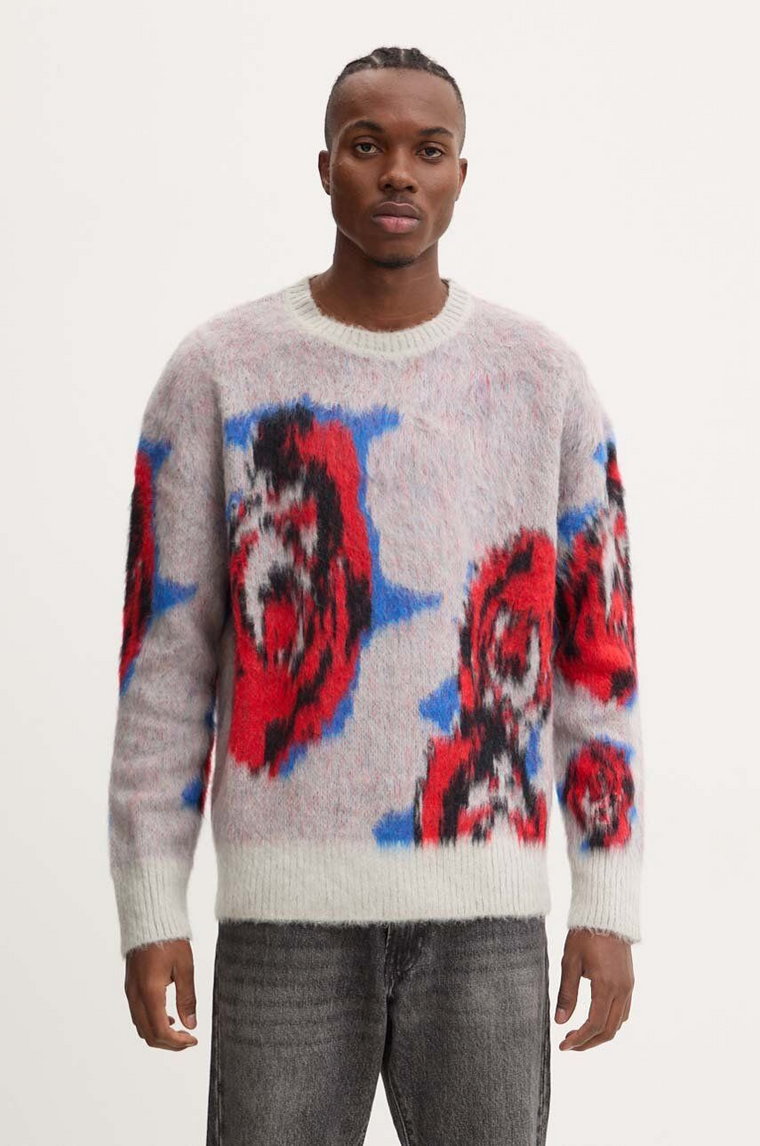 MSGM sweter z domieszką moheru kolor szary  3740MM217.247580