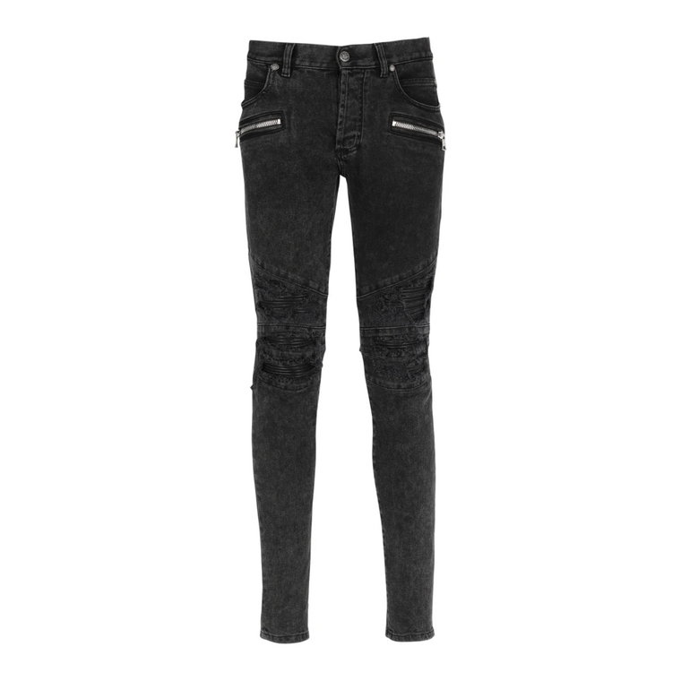 Faded faux leather slim jeans Balmain