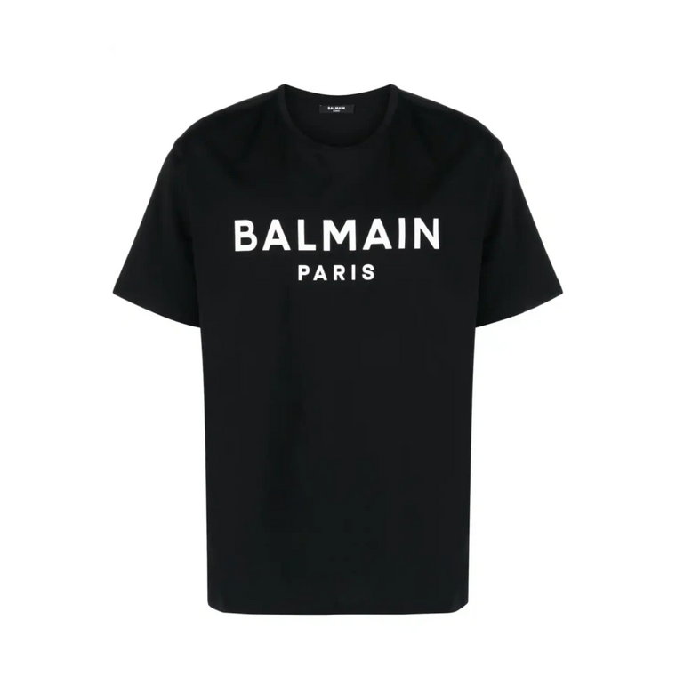 Czarne Koszulki i Pola z Logo Balmain