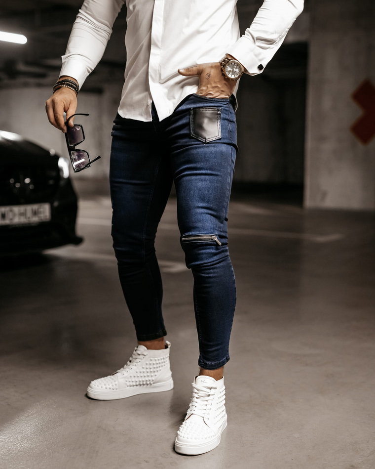 Spodnie męskie jeansowe OLAVOGA CLARK 2023 granatowe